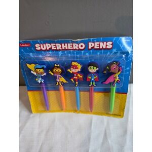 Lakeshore Superhero Pens Set of 5 Character Topper Ballpoint Pens XX2019EC